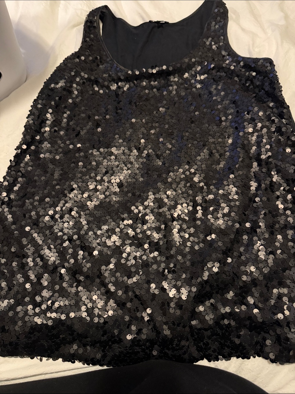 Express Black Sequin Tank Top